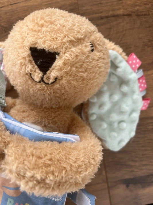 Baby cuddly bunny with ribbon tags