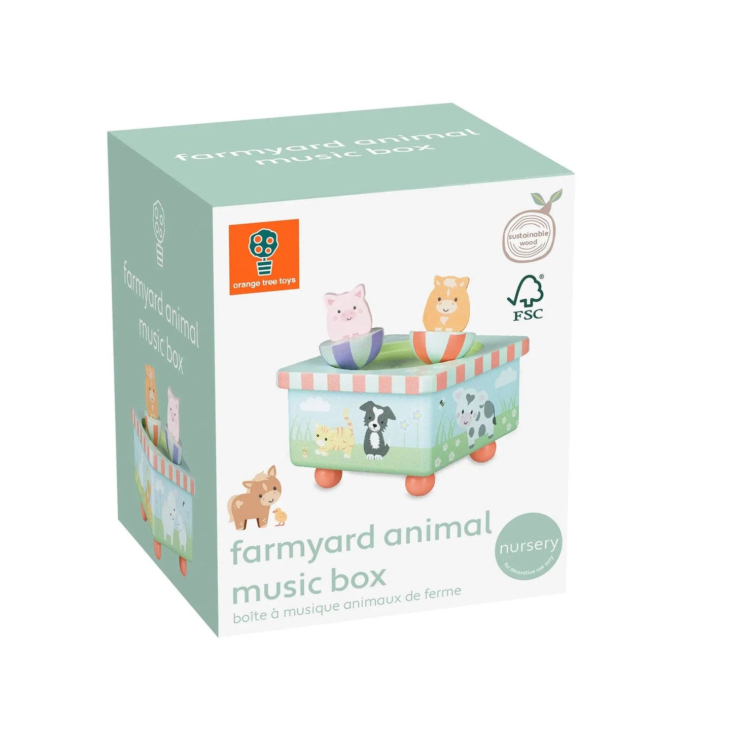 Farm Animal Wooden Music Box - For The Baby