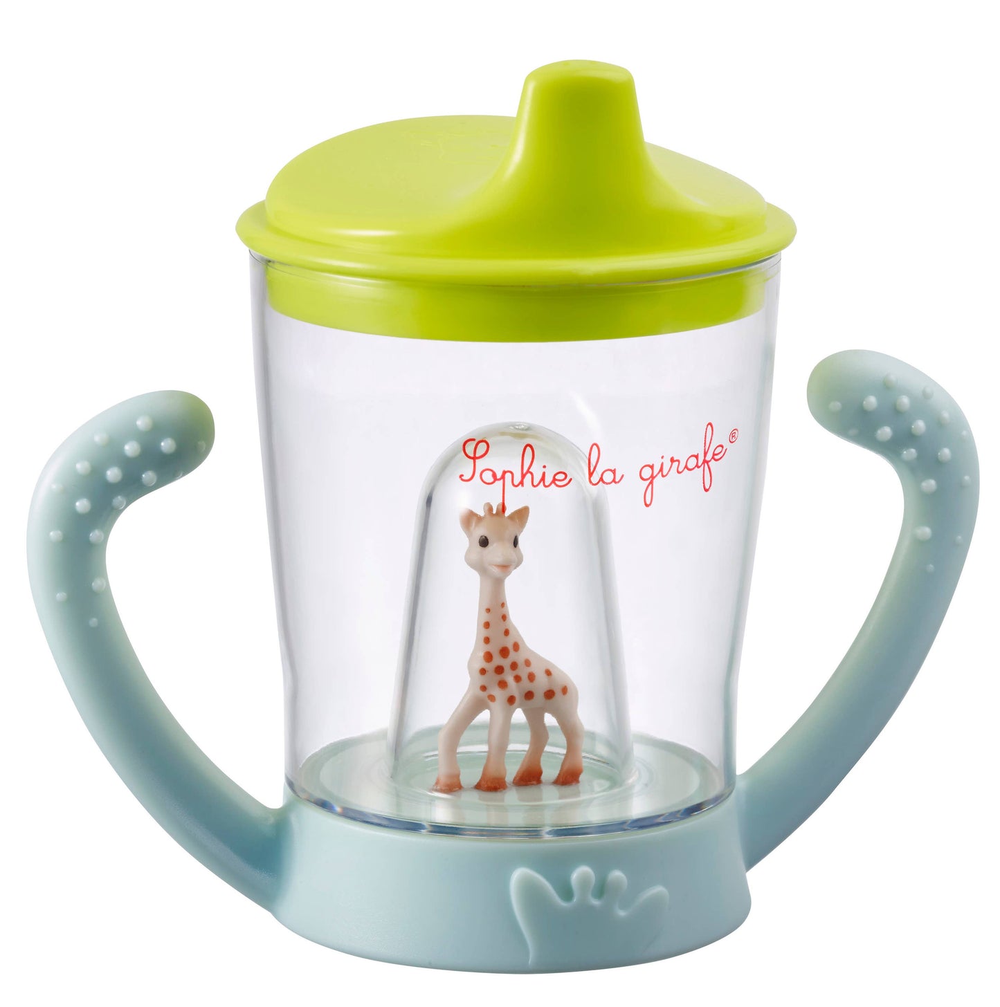Leak-proof sippy cup featuring the iconic Sophie la Girafe