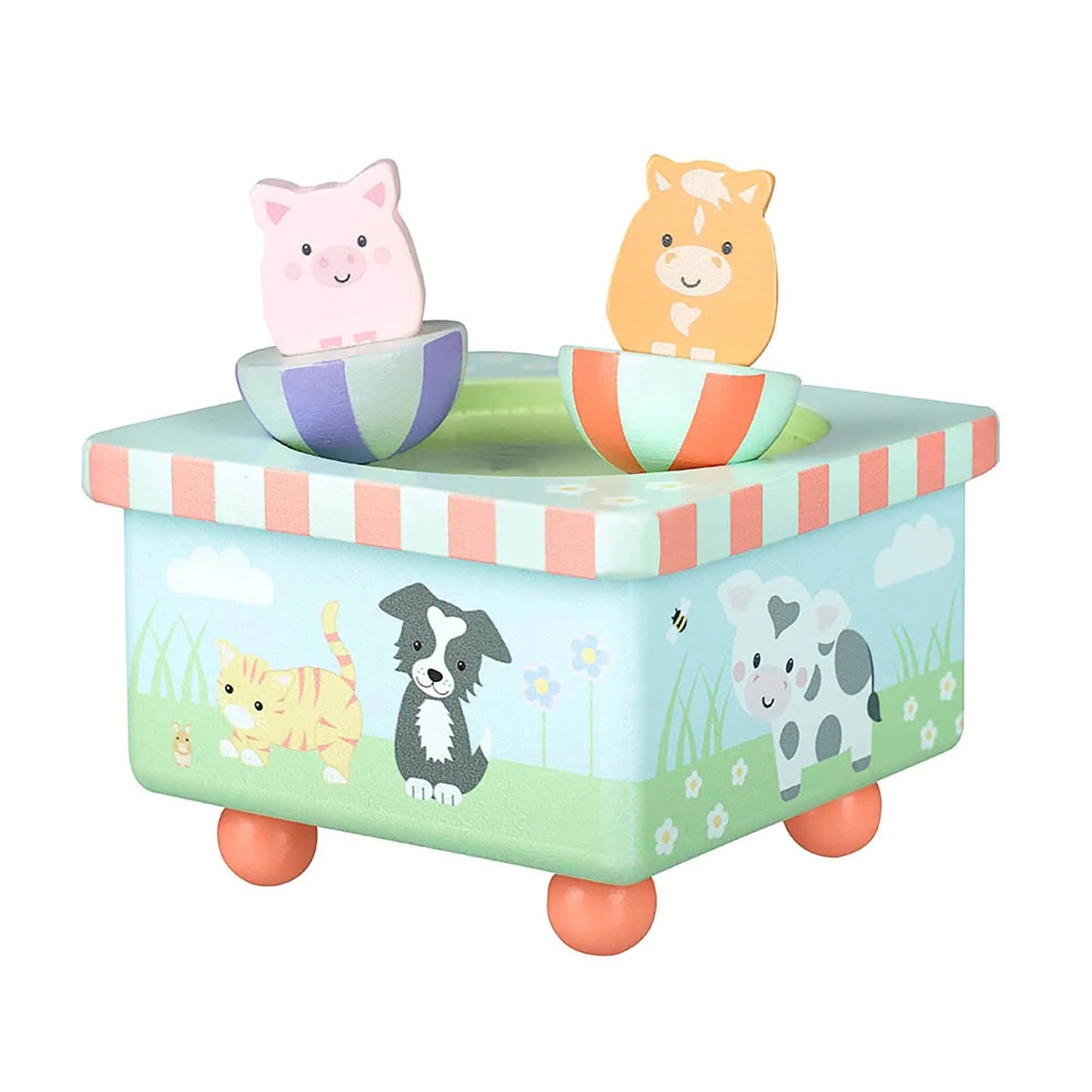 Farm Animal Wooden Music Box - For The Baby