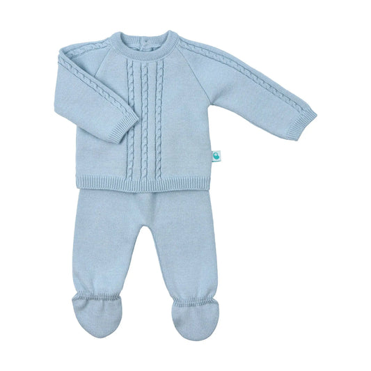 Baby boy cable knit sweater and pants set | For The Baby