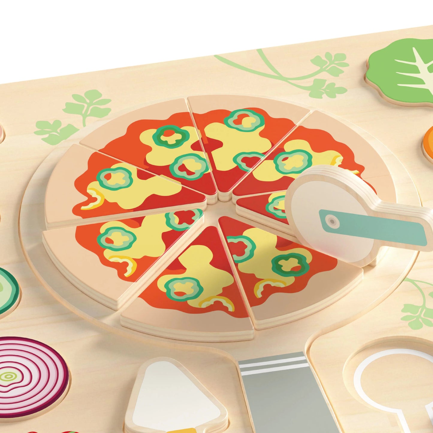 Wooden Pizza Puzzle Board Classic World