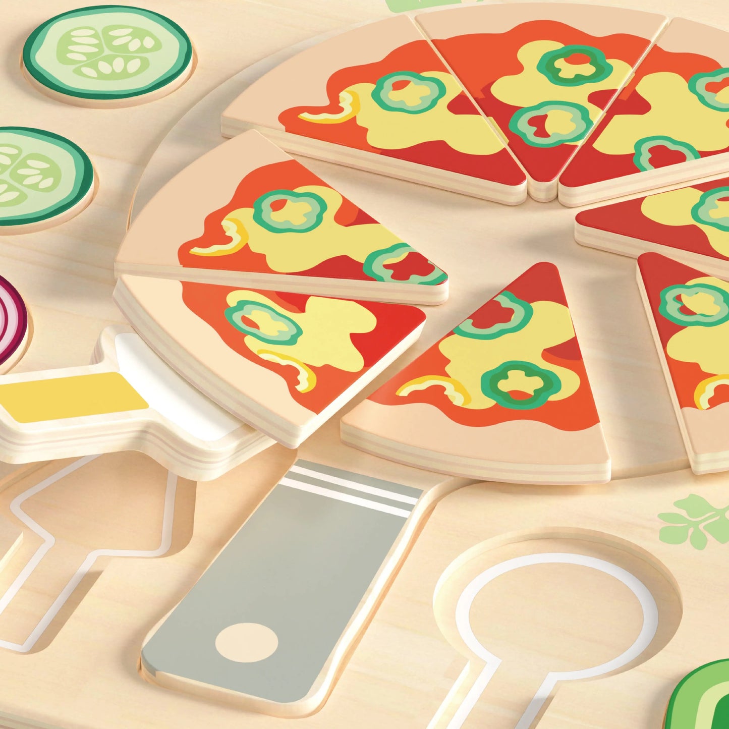 Wooden Pizza Puzzle Board Classic World