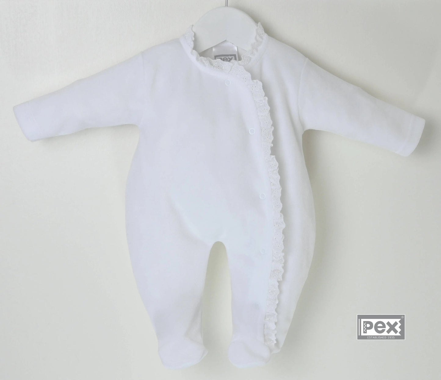 PEX Baby White Velour Sleepsuit | For The Baby
