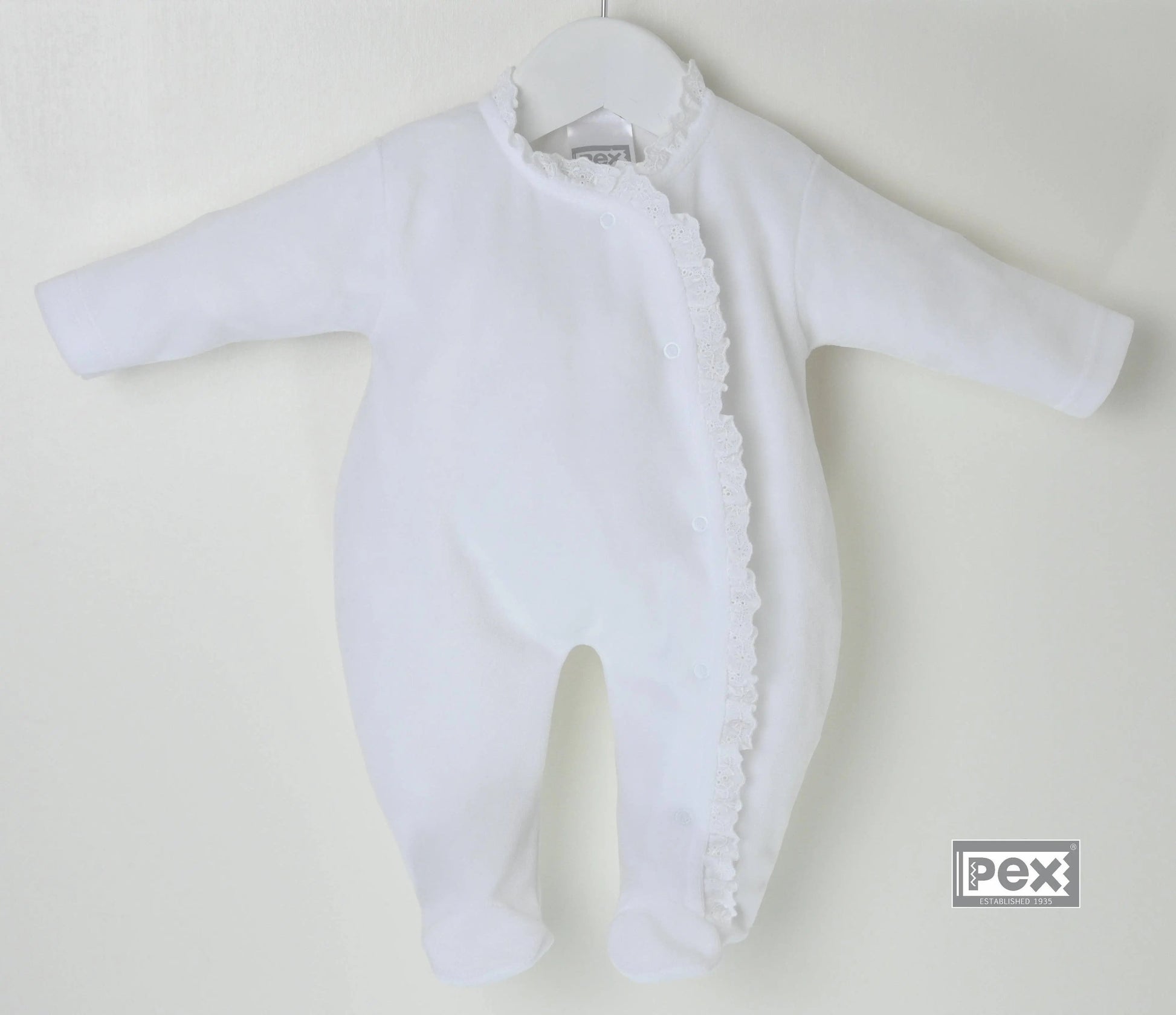 PEX Baby White Velour Sleepsuit | For The Baby