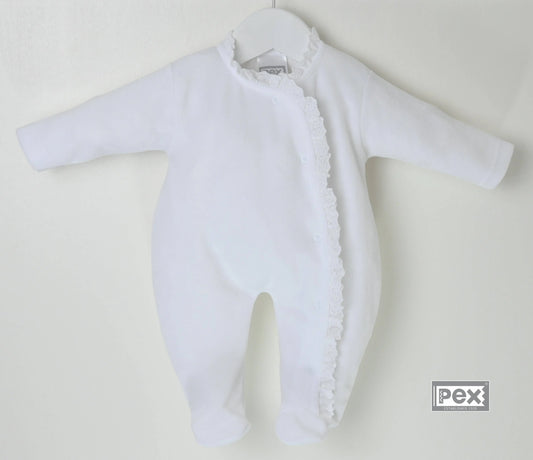 PEX Baby White Velour Sleepsuit | For The Baby
