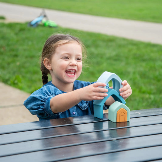 SiliSoft® Stacking Houses (Neutral) | For The Baby