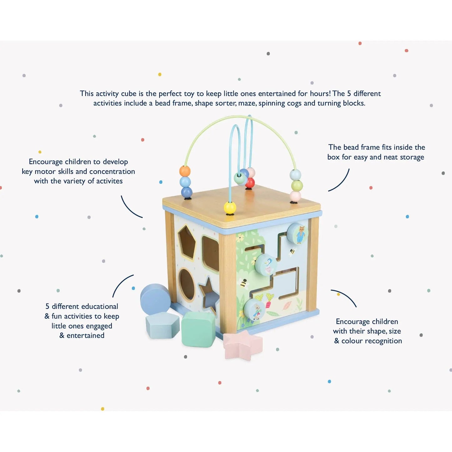 Peter Rabbit Wooden Activity Cube - For The Baby