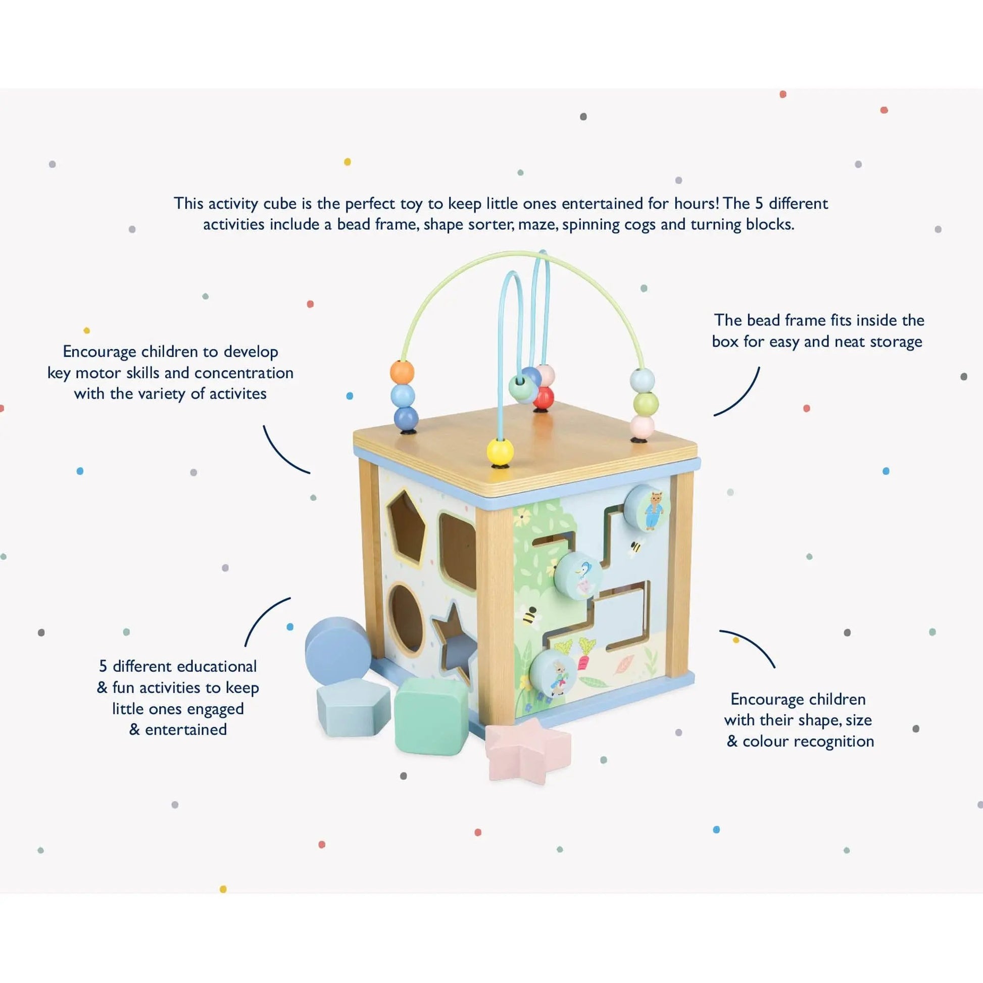 Peter Rabbit Wooden Activity Cube - For The Baby