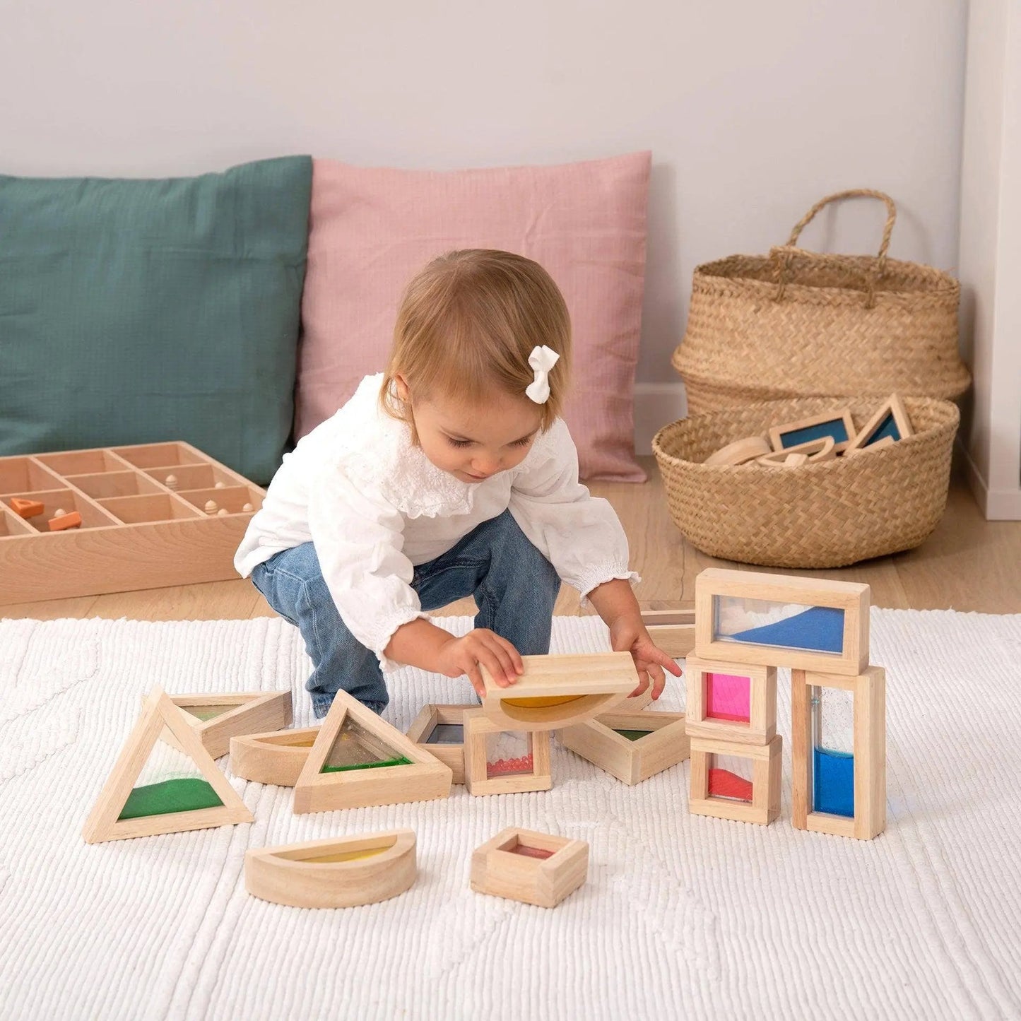 Sensory Blocks - Building Blocks - Montessori - Wooden toys - For The Baby