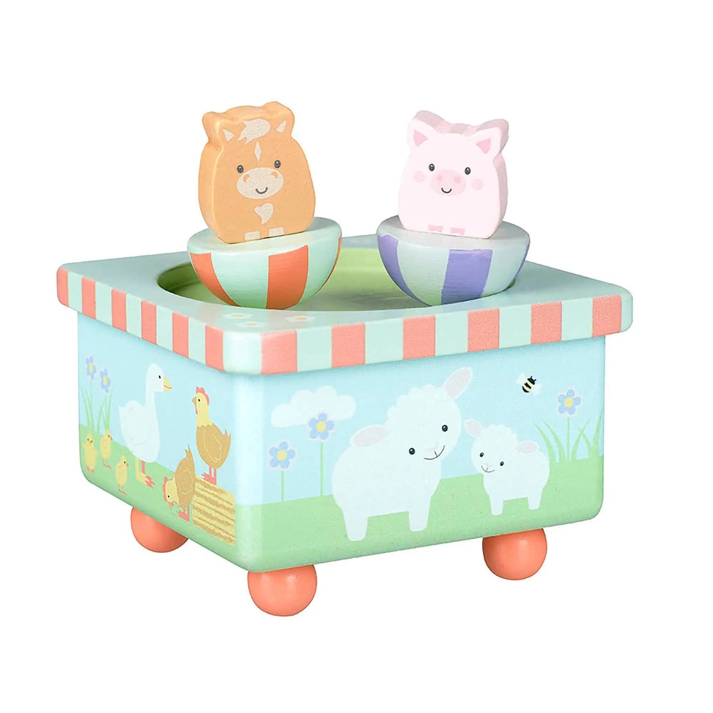 Farm Animal Wooden Music Box - For The Baby
