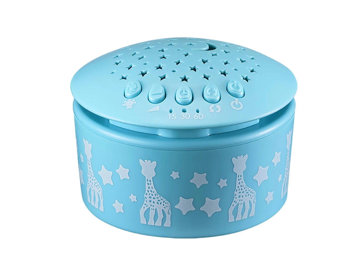 Starry nightlight projection from the Sophie la Girafe sleep comforter