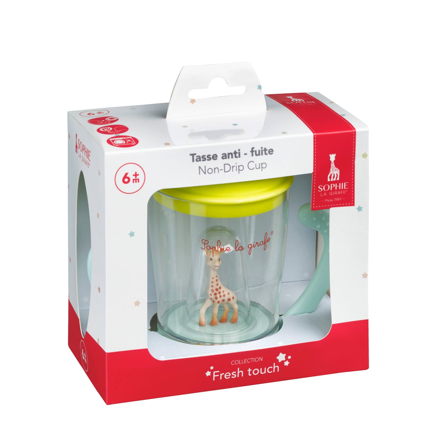 Sophie la Girafe Non-Spill Cup with ergonomic spout and easy-grip handles