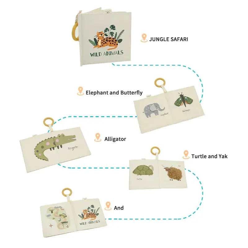 Baby fabric book with teething ring