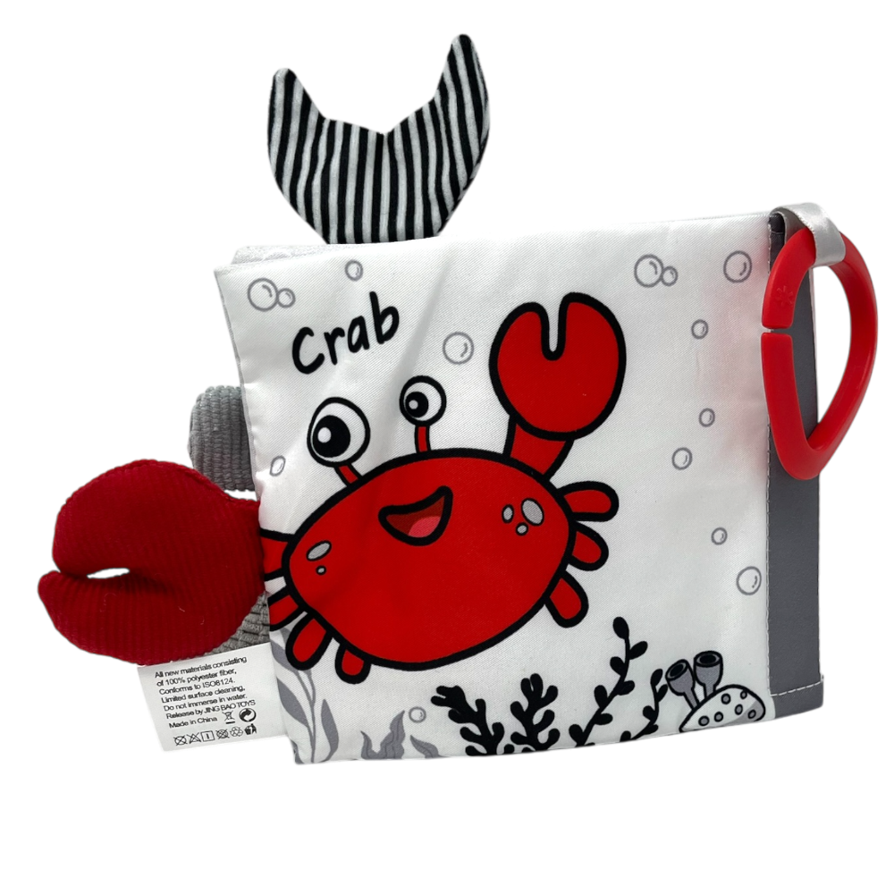 Baby fabric book with crab