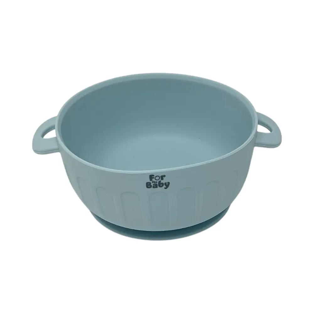 Blue silicone suction bowl