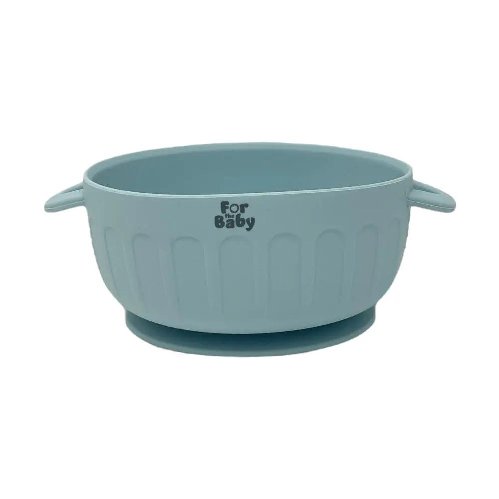 Blue silicone suction bowl for weaning