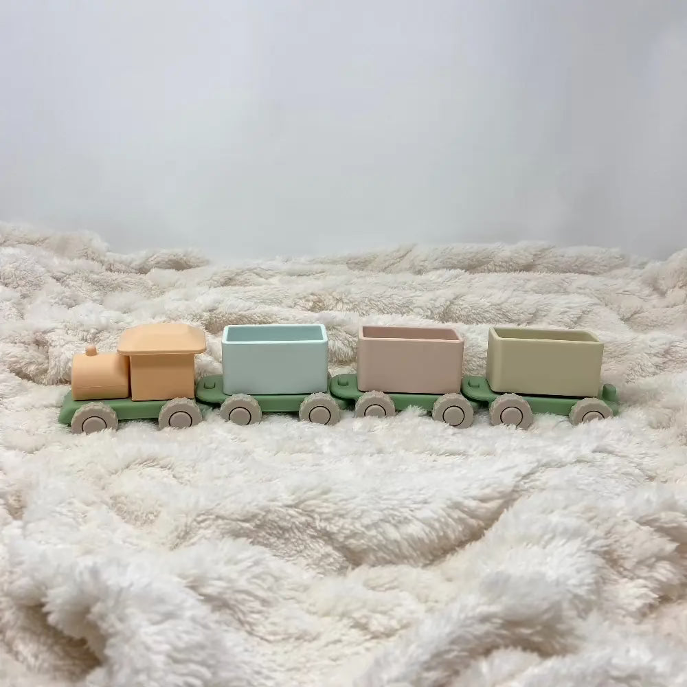 silicone train set for kids