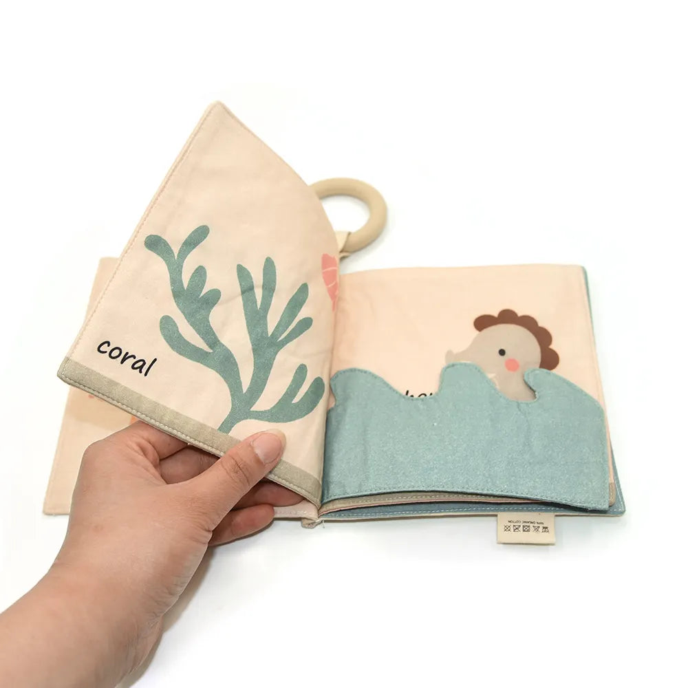 Fabric baby book Ocean Friends