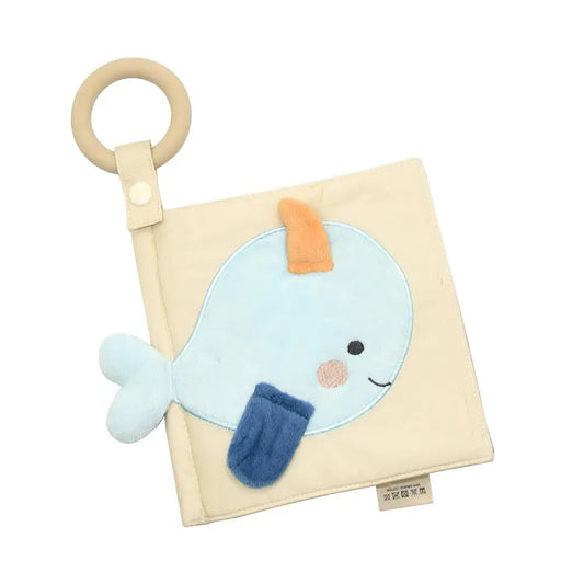 Baby fabric book withy teether ring