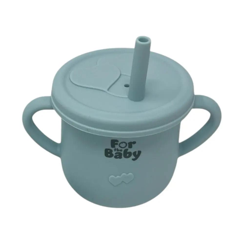 Blue silicone sippy cup