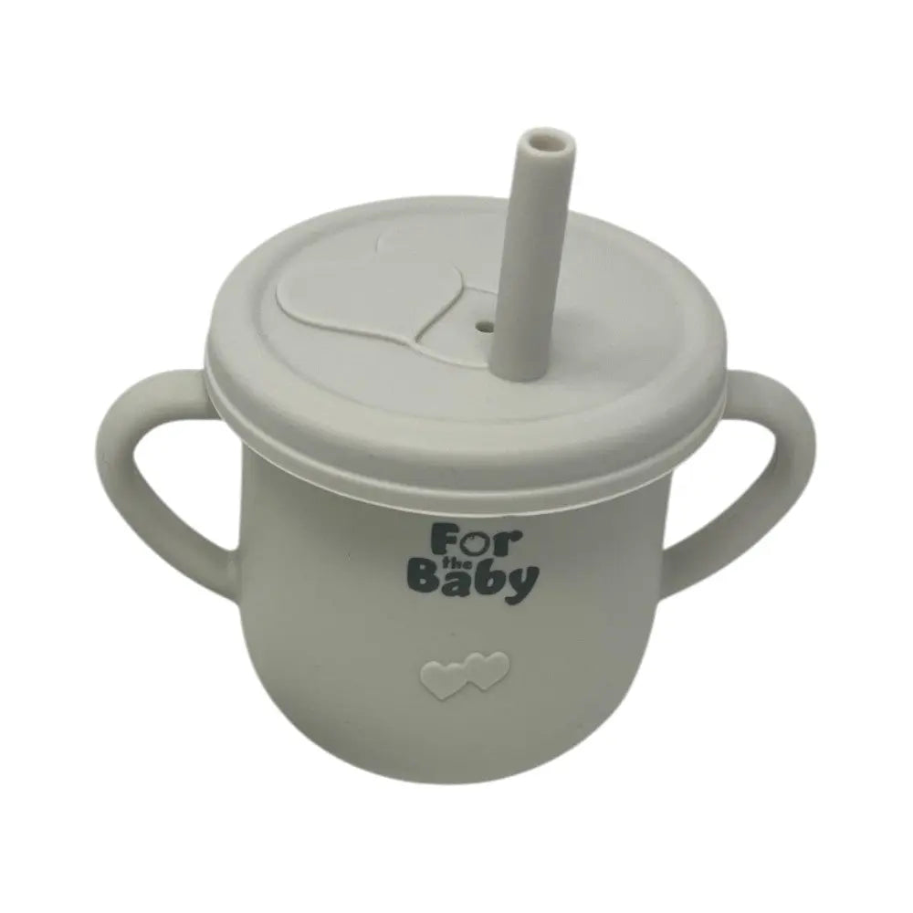 Grey silicone sippy cup