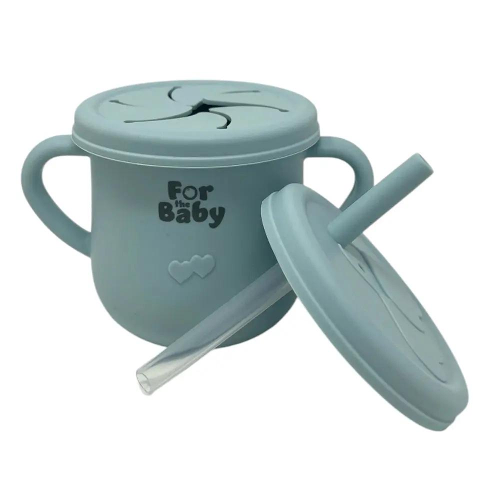 Non-toxic, food-grade silicone sippy cup and snack container set