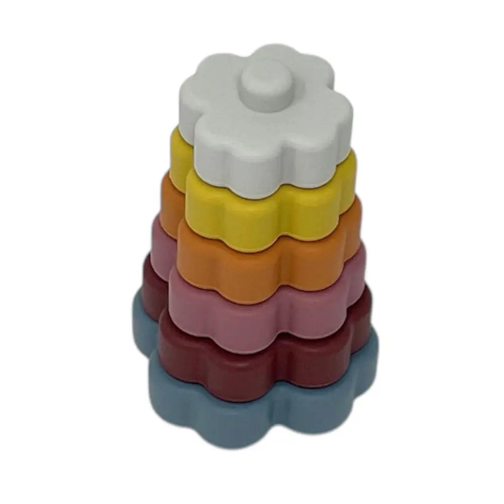 flower stacking toy muted colours