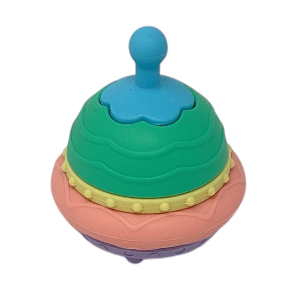 Silicone Flying Saucer Stacking Toy & Teether