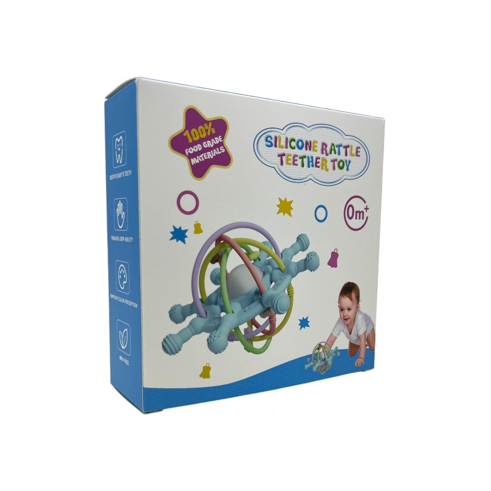 Gift-boxed silicone baby rattle teether