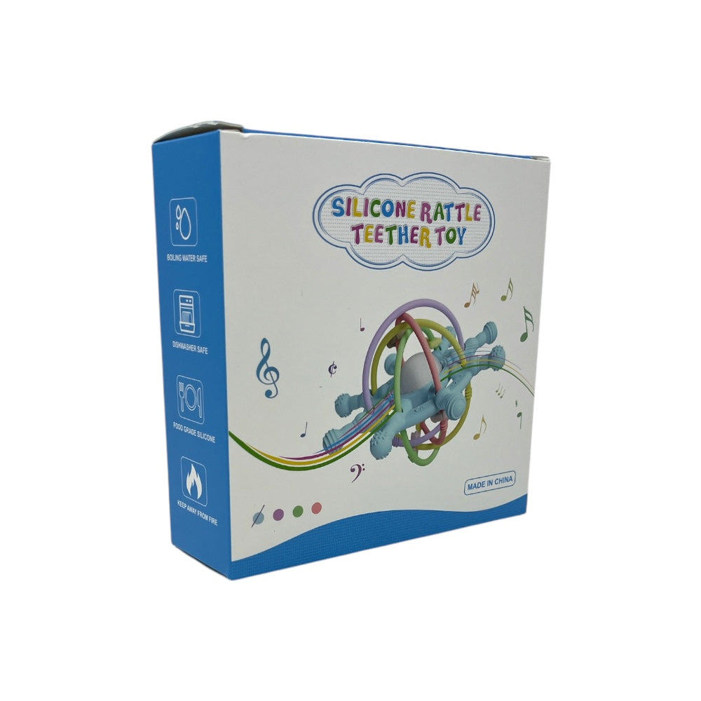Gift-boxed silicone baby rattle teether
