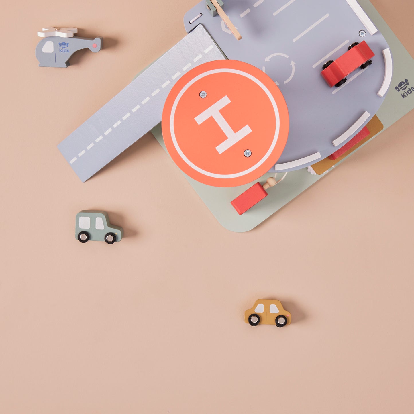 Wooden Car Garage Toy Playset