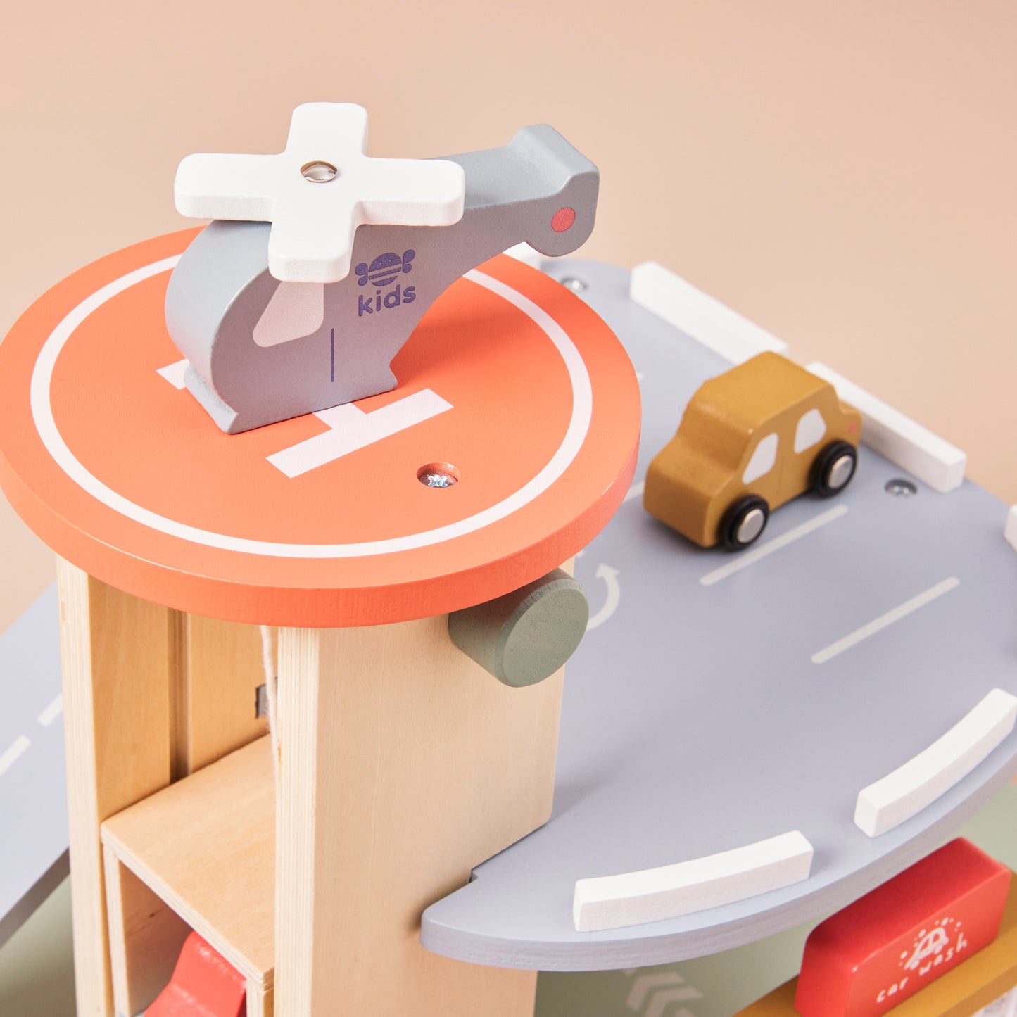 Wooden Car Garage Toy Playset