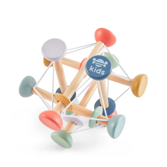 Colourful geometric wooden activity toy for infants