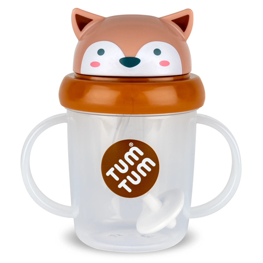 Tippy up cup with fergus fox face