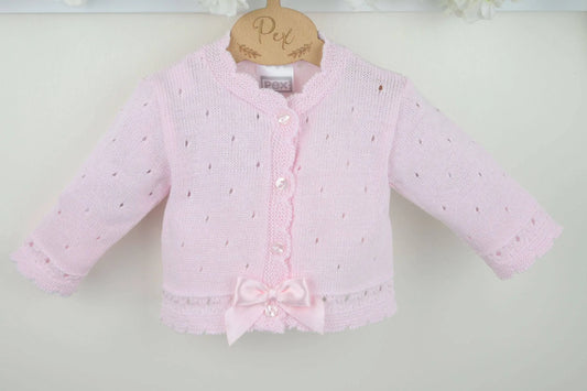 Baby Girl Pink Cotton Cardigan | For The Baby