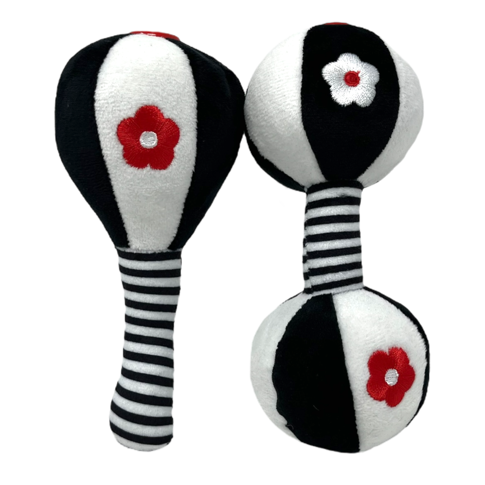 baby black and white rattle set