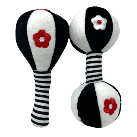 baby black and white rattle set