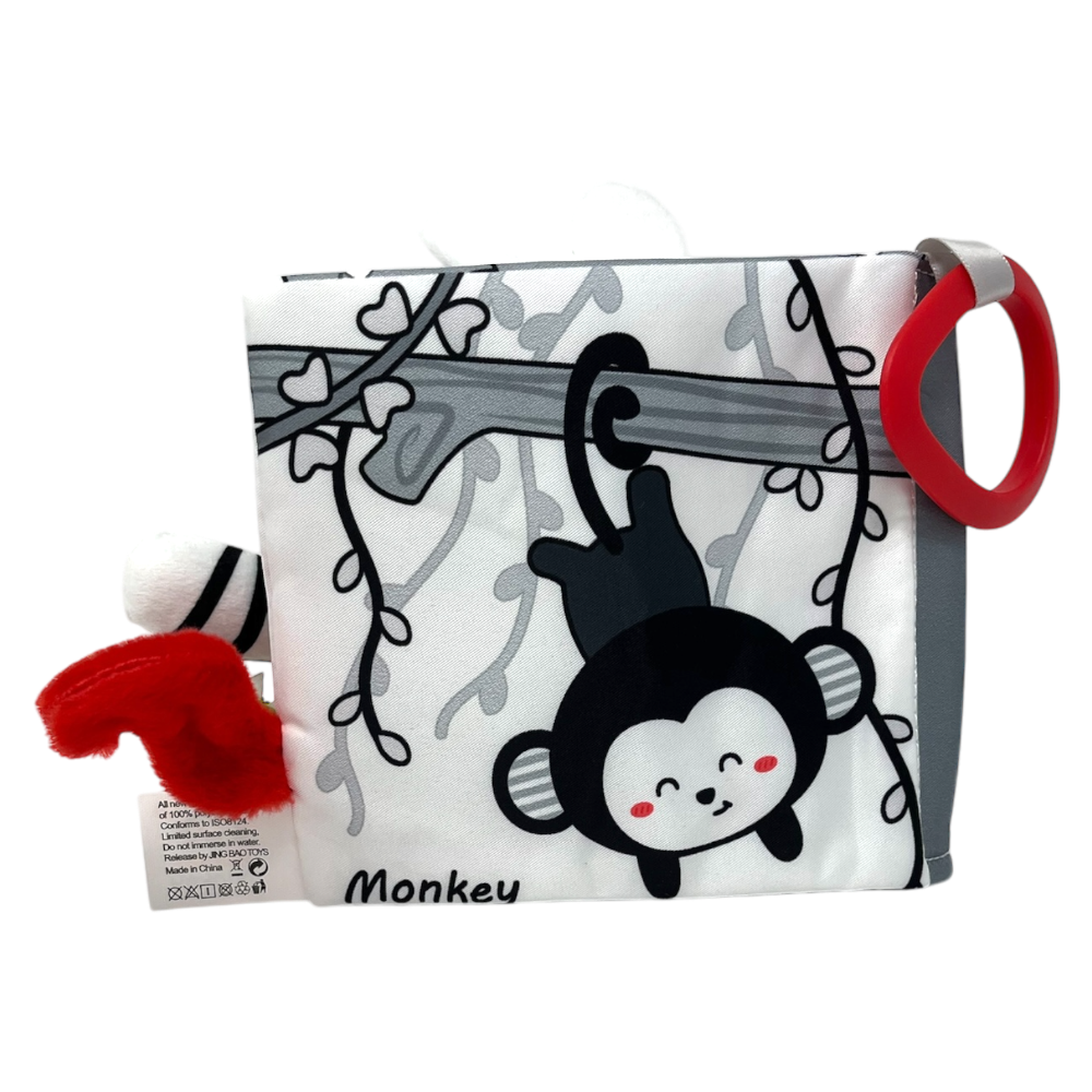 baby fabric book with monkey