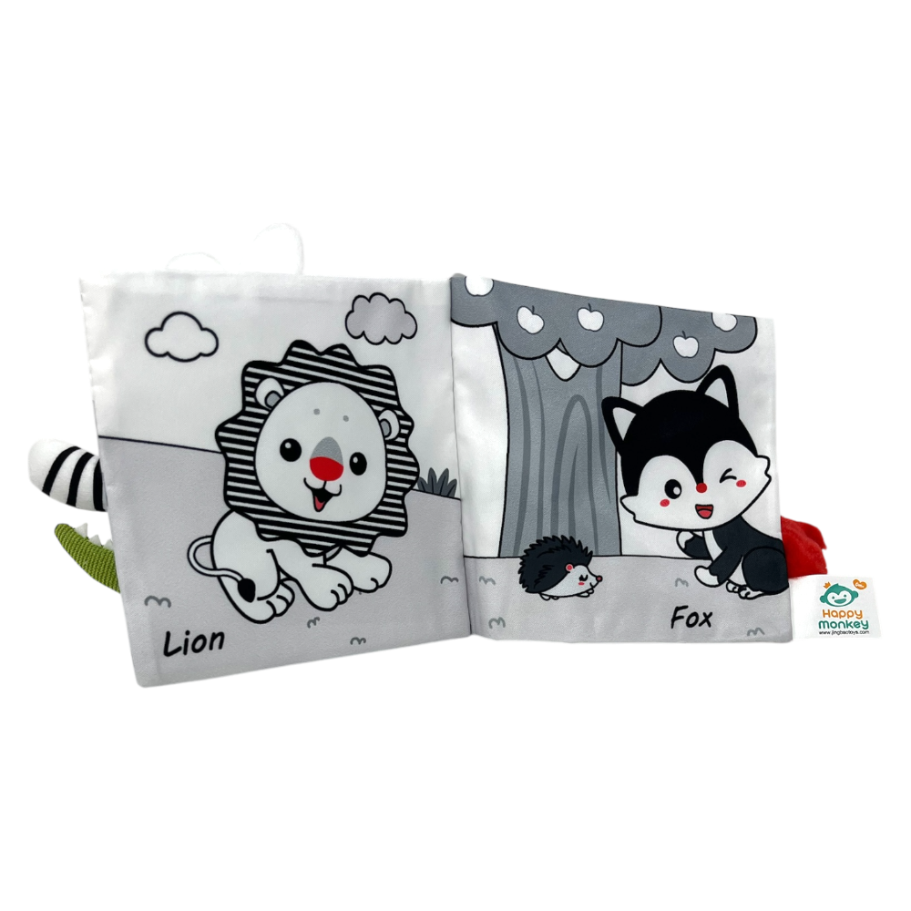 baby fabric book with rattle and squeak