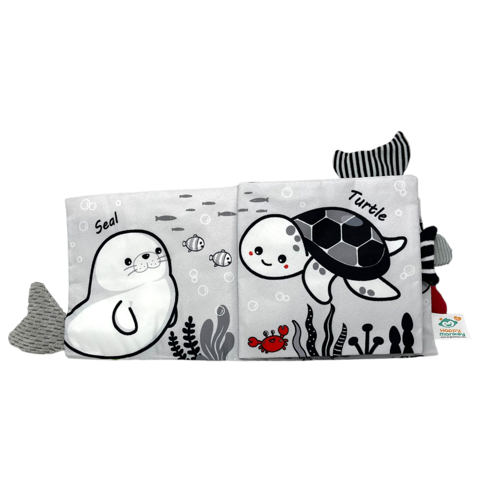 black and white marine animals book