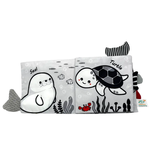 black and white marine animals book