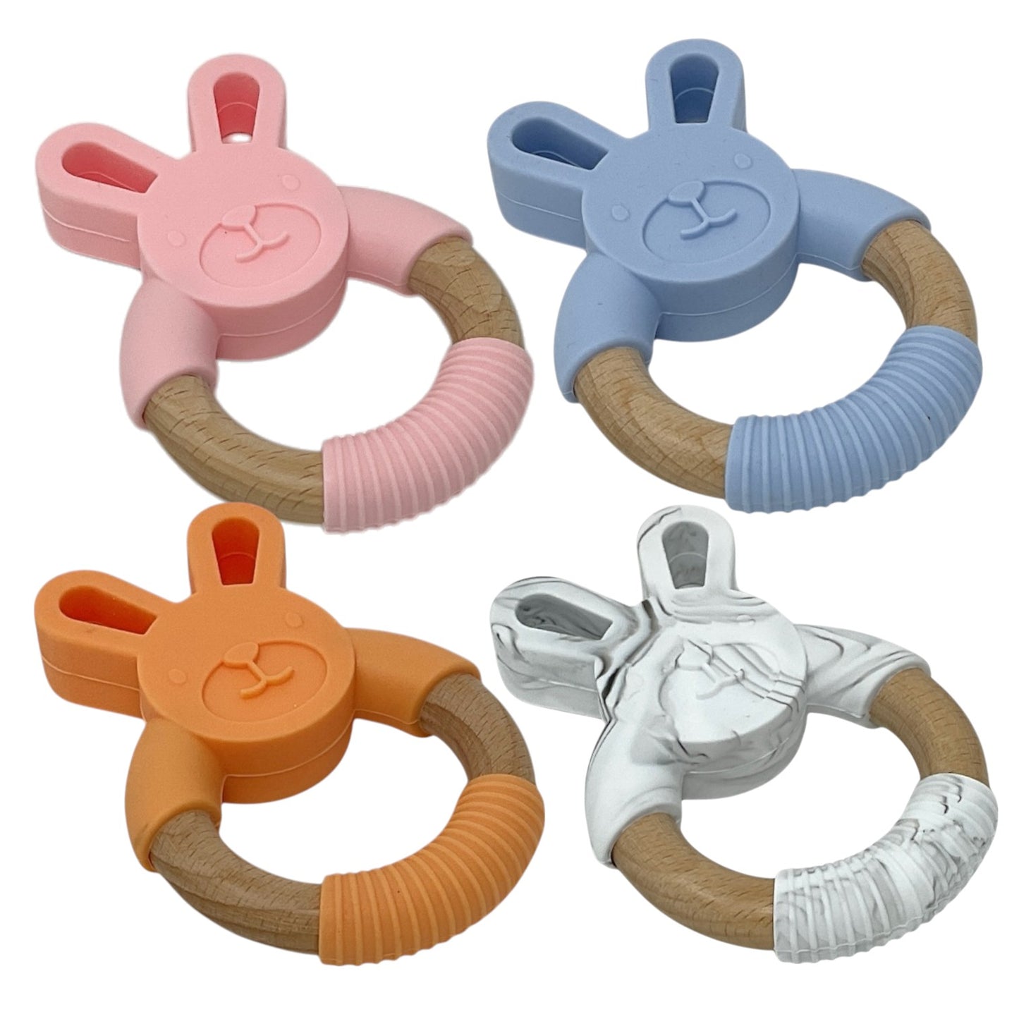bunny teethers 4 colours