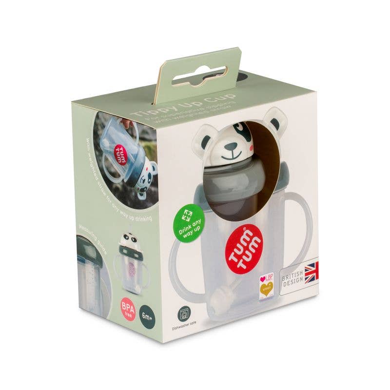 Tum Tum Pip Panda Tippy Up Cup Black and White - For The Baby