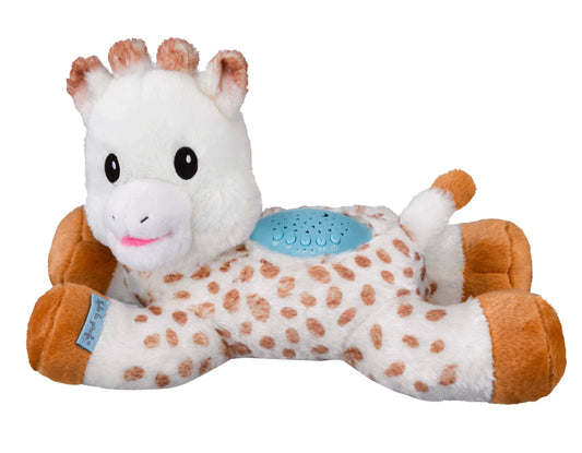 Soft and cuddly Sophie la Girafe sleep companion with light and music