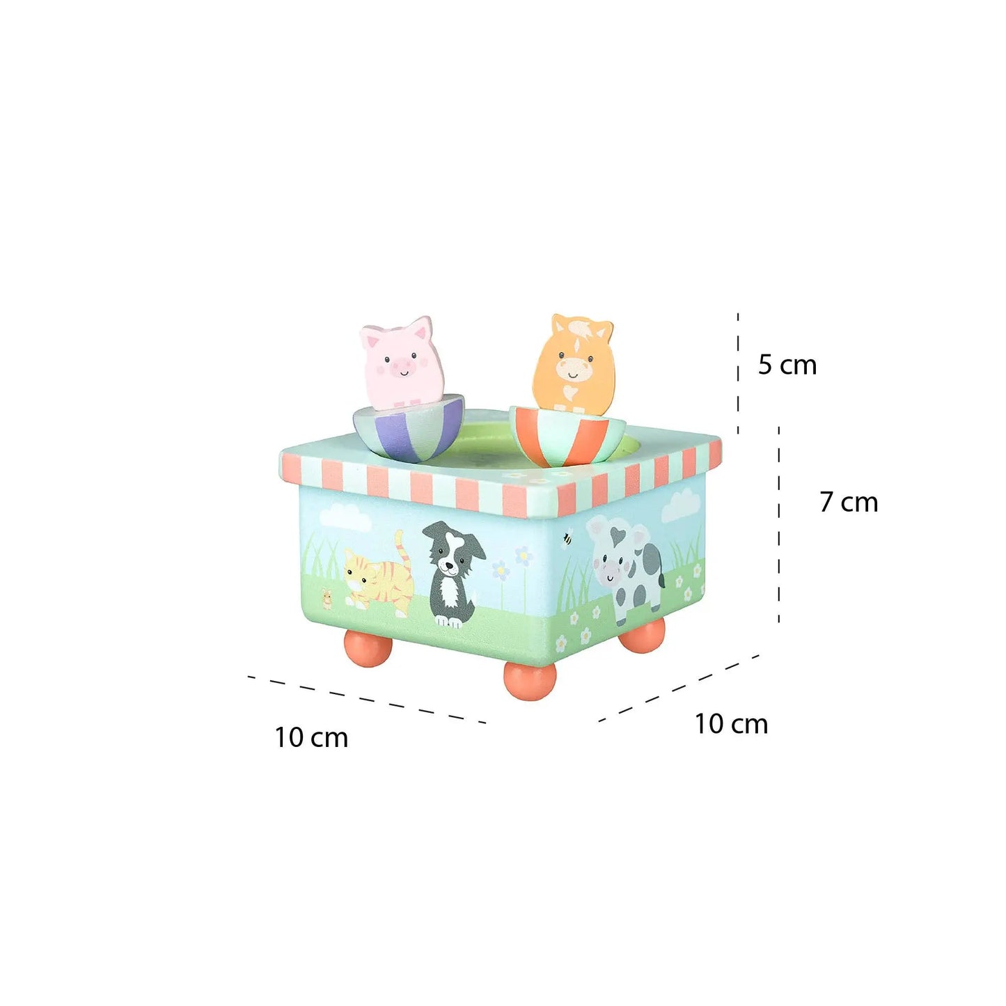 Farm Animal Wooden Music Box - For The Baby