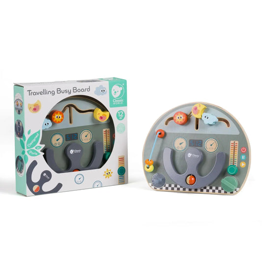 Travelling Busy Board toy with packaging