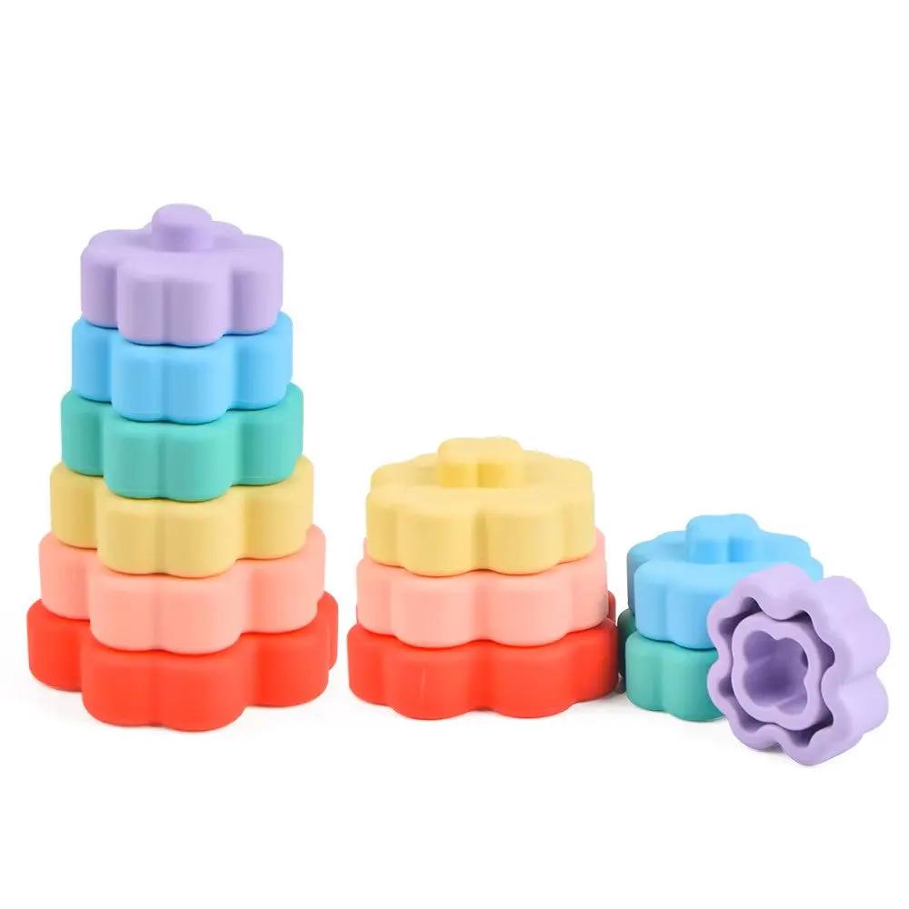 flower stacking toy bright coloured