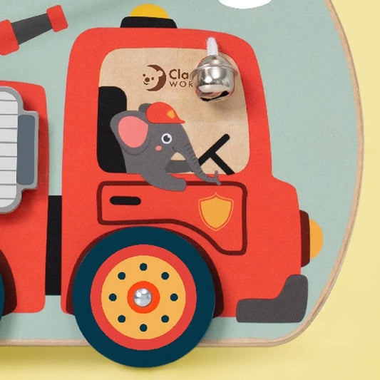 Close up of fire engine busy board