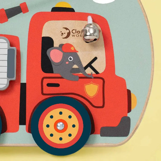 Close up of fire engine busy board